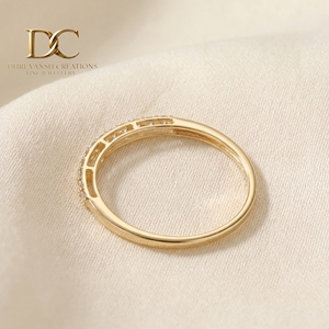 Bague en or massif 10 carats avec diamant de laboratoire taille brillant rond, bijoux fins pour femme, certifiée IGI, alliance de luxe pour mariage et soirée - Product Image 5