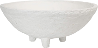 Grand bol décoratif sur piétement en papier mâché blanc fait main, centre de table pour table basse, entrée, îlot de cuisine, décoration intérieure