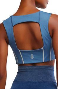 Soutien-gorge de sport respirant en tissu doux pour femme, grande taille, maintien élevé, style simple, couleur et positionnement avant personnalisables - Product Image 5