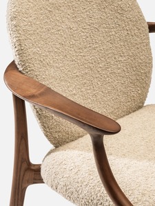 Commercial Grade Solid Wood Dining Chair Upholstered Seat Curved <b>Backrest</b> Durable Hospitality Furniture - Product Image 3