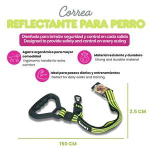 Guinzagli per Animali Domestici Yommy con Impugnatura Ergonomica in Nylon Riflettente, Kit Multicolore 4 Colori - Product Image 4