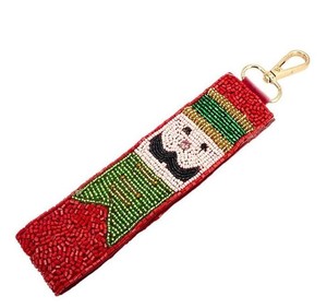 <b>Santa</b> Claus Seed Beadwork Keychain Fashion Bag Charm Christmas Ornament For <b>Keys</b> Handbag Embroidered Trendy <b>Key</b> Holder Accessory - Product Image 2