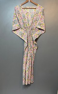 Nuevo Kaftán Naaz Textile con Estampado Animal, Cuello en V, Cordón Ajustable, Manga Corta, Corte Evase, Estilo Rajasthan, Suave, 100% Algodón, con Encaje, para Mujer, Verano - Product Image 5