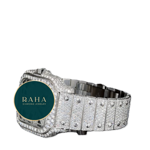 Reloj de Pulsera de Acero Inoxidable con Incrustaciones de Diamantes RAHA, Reloj de Cuarzo Analógico de Lujo para Mujer, 21 mm, Cierre de Mariposa, Esfera de Cristal - Product Image 1