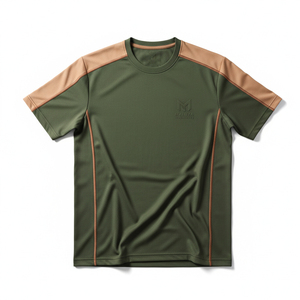 T-shirt de sport à col en V, coupe ajustée, taille cintrée, haut athlétique confortable en jersey extensible pour tenue décontractée et fitness - Product Image 1