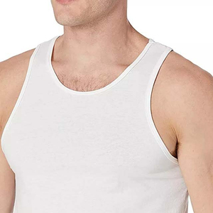 เสื้อกล้ามสีขาวสำหรับผู้ชายปี 2026 ขายส่งเสื้อผ้าออกกำลังกายฟิตเนสสำหรับยิม ขายดี 220 กรัม โพลีเอสเตอร์ พิมพ์ลายตกแต่ง - Product Image 3