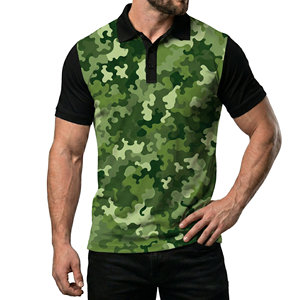 Camisetas Polo de Camuflaje Personalizadas para Hombre, Precio al por Mayor, Manga Corta, Tejido de Poliéster, Estampado de Moda, Camisetas Polo de Golf para Hombre - Product Image 1