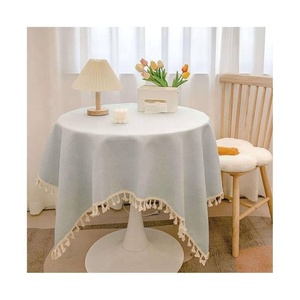 Cotton <b>Table</b> <b>Cloth</b> Sets Bulk Supplier 100% Premium Durable Pastel Blue Embroidered Wedding Disposable OEM Private Label Export - Product Image 1