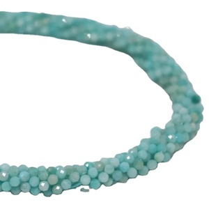 Exportador indio de cuentas facetadas naturales de amazonita Rondelle para la fabricación de joyas disponibles a precios al por mayor cuentas naturales - Product Image 1