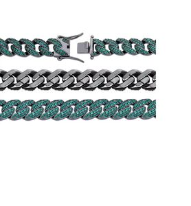 Collar de Cadena Cubana de Latón Plateado con Perlas de Agua Dulce y Moissanita, Joyería de Lujo Estilo Hip Hop para Hombres y Mujeres - Product Image 3
