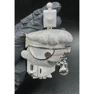 Designer Cartoon Character Pendant Necklace in Sterling Silver with Brilliant Lab Grown Diamond Setting - Product Image 1