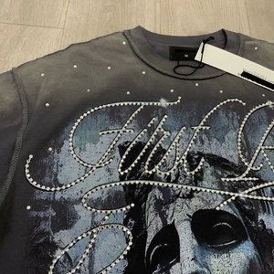 เสื้อยืดแขนสั้นพิมพ์ลายหมึกสีขาวระบายทรงสเปรย์เพชรแฟชั่นสตรีทแวร์สไตล์อเมริกันทันสมัยออกแบบได้ตามต้องการ - Product Image 5