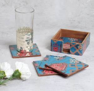 Ensemble de sous-verres en bois avec impression émaillée pour la maison, l'hôtel, les verres à eau, antidérapants, de qualité supérieure et à prix bas - Product Image 1