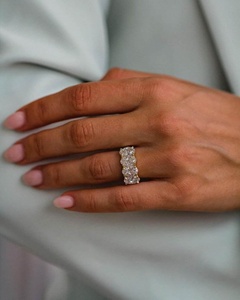 Bague d'éternité en argent sterling avec diamant de laboratoire taille ovale pour femme, alliance de mariage, bijou d'anniversaire - Product Image 4