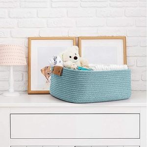 Customised Hot-selling Custom Woven <b>Basket</b> with PU Handles Used Toys and Sundries - Cotton Rope <b>Storage</b> <b>Basket</b> Toy Box <b>Basket</b> - Product Image 6
