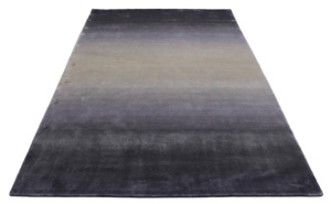 พรมปูพื้นลายทางสีเบจชาร์โคลทันสมัย ดีไซน์ทอมือ 100% วิสโคส เป็นมิตรกับสิ่งแวดล้อม กันลื่น หนานุ่ม ไล่เฉดสี - Product Image 6