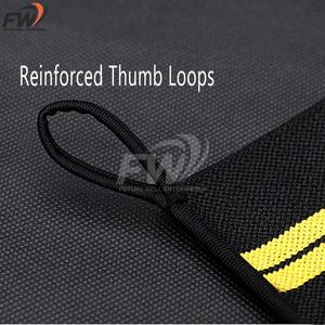 Bandes de poignet de haute qualité personnalisées, en nylon élastique, pour la musculation et les sports de gym, avec protection de la paume tendance. - Product Image 3