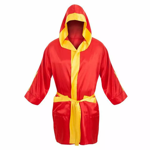 Robe de boxe à capuche en tissu satiné de haute qualité, tenue d'arts martiaux pour enfants et adultes, style sportif, robe de ring - Product Image 3