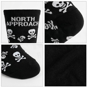<b>Knee</b> <b>High</b> <b>Socks</b> Skull Pattern Black White Breathable Casual Wear for Adults Autumn Season Knitted Spandex Polyester - Product Image 4