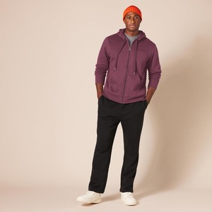 Sweat-shirt à capuche zippé pour homme, coupe classique, couleur unie, en polaire, veste décontractée avec poches, pour l'automne - Product Image 5