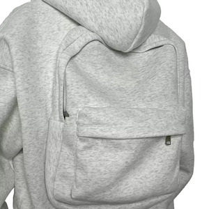 Oversized Heavyweight Zip Up Hoodie <b>Men</b> 100 Cotton <b>Thick</b> <b>Fleece</b> Streetwear Plain Zipper Hoodie with Bag - Product Image 4