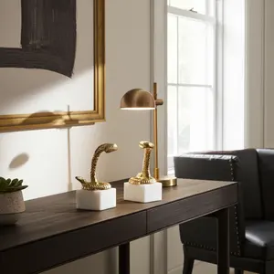 Par de Sujetalibros Metálicos Modernos y Elegantes para Decoración del Hogar Contemporáneo, Tendencia Mundial, Sujetalibros Metálicos Minimalistas, Escultura Moderna Pulida - Product Image 1