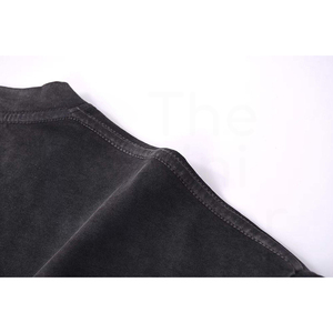 Camiseta de Algodón Negra Sólida para Hombre, Manga Corta, Cuello Redondo, Corte Regular Informal, Estilo Jersey de Punto - Product Image 3