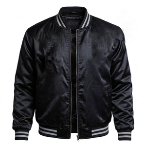 Zeta Black Sorority Satin Varsity Bomber Jacket Custom Embroidered Greek Letter Lightweight Eco-Friendly Women’s Autumn Winter - Product Image 1