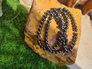 Perlas de diamante moissanita negras de 6.50 mm y 18 pulgadas con corte facetado para la elaboración de joyería - Product Image 4