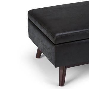 Owen Tavolino da Caffè Nero Effetto Invecchiato con Contenitore, Categoria Prodotti: Sgabelli e Pouf - Product Image 3