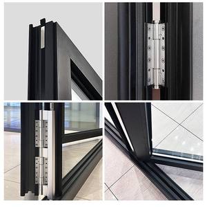 Porte coulissante en verre à double vitrage insonorisé et thermique minimaliste moderne, écran en acier inoxydable, étanche, en alliage d'aluminium - Product Image 2