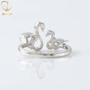 Anillo de compromiso de diamantes Toi Et Moi, corte pera y corazón, diamante moissanita, símbolo de amor, delicado cisne, regalo de aniversario - Product Image 4