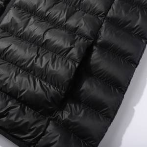 Men's <b>Black</b> V-neck Puffer <b>Vest</b> Zipper Closure Waterproof Windproof Reversible Formal Winter Outerwear 100% Polyester - Product Image 4