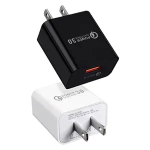 Pengisi daya USB Input 100-240V 50/60Hz kubus kecil putih Mini colokan US 20w PD QC Charger