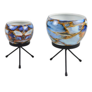 Maceta Decorativa con Estampado Colorido para Plantas Verdes, Macetas Modernas de Metal para Decoración del Hogar, Macetero de Diseño para Piso - Product Image 2