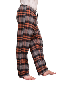 Pantalon de pyjama en flanelle à carreaux pour homme, taille élastique avec cordon de serrage, respirant, poids moyen, coupe décontractée, idéal pour l'automne - Product Image 2