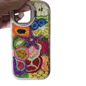 Coque de téléphone en broderie perlée CRYSTAL CRAFT pour iPhone Apple 6 pouces, dos transparent, motif fleur, vin, soleil, martini, toutes saisons - Product Image 6
