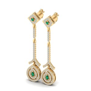 REYES Sparking 925 Sterling Silver GRA Certified Moissanite Dangle Drop <b>Earrings</b> Luxury <b>Emerald</b> Gemstone Wedding Gift Jewelry - Product Image 3