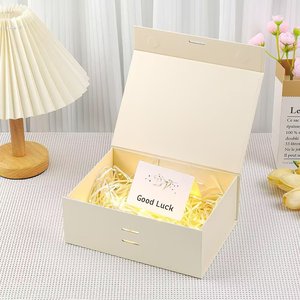 <b>Black</b> Rectangle Rigid Gift <b>Box</b> With Ribbon High-End Paper Packaging For Gift Craft - Product Image 2