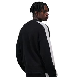 Chaqueta Deportiva de Punto con Franja Lateral Negra, Cierre de Cremallera, Estilo Urbano, Puños Acanalados, Tejido Suave, Unisex, Ajuste Cómodo, Premium, para Uso Diario - Product Image 5