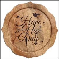 Assiettes de service de luxe en bois d'acacia naturel, écologiques, polies à la main, design européen, fabriquées en Inde, pour Thanksgiving