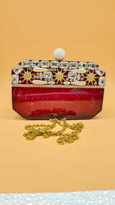 Dernière pochette en résine de haute qualité Design moderne de qualité supérieure modèle ange sac à main peint à la main pour les femmes directement de l'Inde - Product Image 6