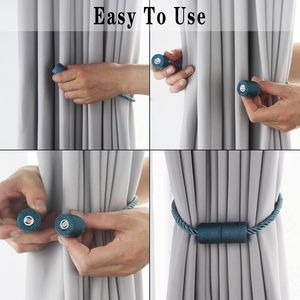 Set di 2 Eleganti Fermatende in Corda, Supporti Decorativi per Tende da Esterno, Accessori Magnetici per Finestre - Product Image 5