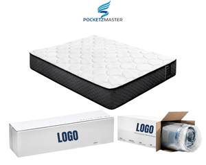Matelas à ressorts compressés de qualité supérieure Pocketz Master Malaysia Factory, tissu respirant, enroulé dans une boîte, personnalisable - Product Image 1