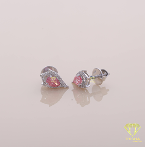 Luxury Pink Sapphire Look <b>Stud</b> Earrings Teardrop Halo Earrings Pink Pear Cut <b>Stud</b> Earrings 925 Sterling <b>Silver</b> - Product Image 1
