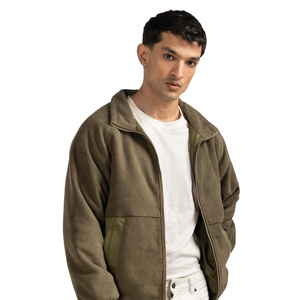 Veste polaire 100 % coton pour homme, 340 GSM, épaisse, chaude pour l'hiver, respirante, séchage rapide, écologique, demi-zip, pour l'aventure en extérieur - Product Image 2