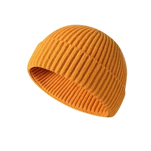 Bonnet en tricot bleu unisexe 100% acrylique, bonnet d'hiver pour le ski, couleur unie, style décontracté, taille adulte 56-58CM - Product Image 5