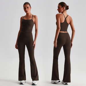 Nuevo conjunto deportivo para mujer, en oferta, para yoga, gimnasio, fitness, 2 piezas, licra, nailon, conjuntos de yoga para fitness. - Product Image 4