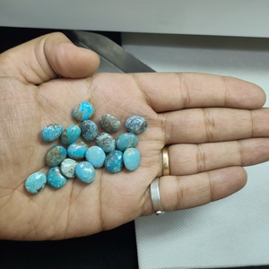 Cabochon octogonal en turquoise naturelle, pierre précieuse non montée, percée, pour la fabrication de colliers et boucles d'oreilles, vente en gros, Brandon - Product Image 1