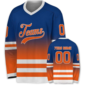 เสื้อฮอกกี้น้ำแข็งพรีเมียมขายส่ง แบบ OEM ออกแบบลายพิมพ์แบบ Sublimation ชุดทีมสั่งทำพิเศษ ผ้าแห้งเร็ว รุ่นโปร คุณภาพทนทาน - Product Image 1